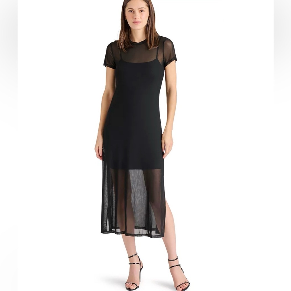 Steve Madden Women’s Nola Mesh Midi Dress
Black Sz small